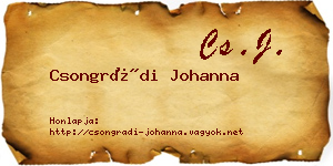 Csongrádi Johanna névjegykártya